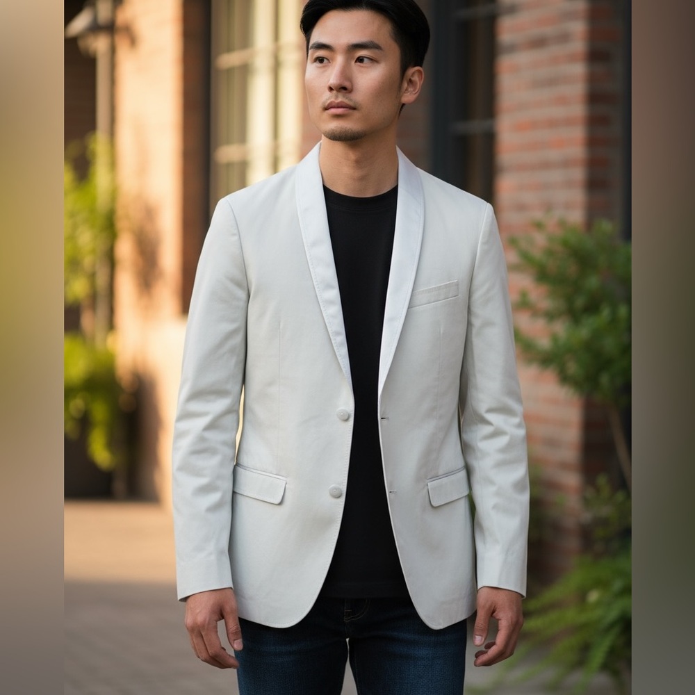 Dolce & Gabbana Light Blue Cotton Blend Blazer Size 46 Authentic Button Closure - Picture 1 of 16